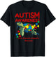Autism Awareness Turtle Puzzle Mom Kids Teacher Gift Love T-Shirt - T-Shirt | Black