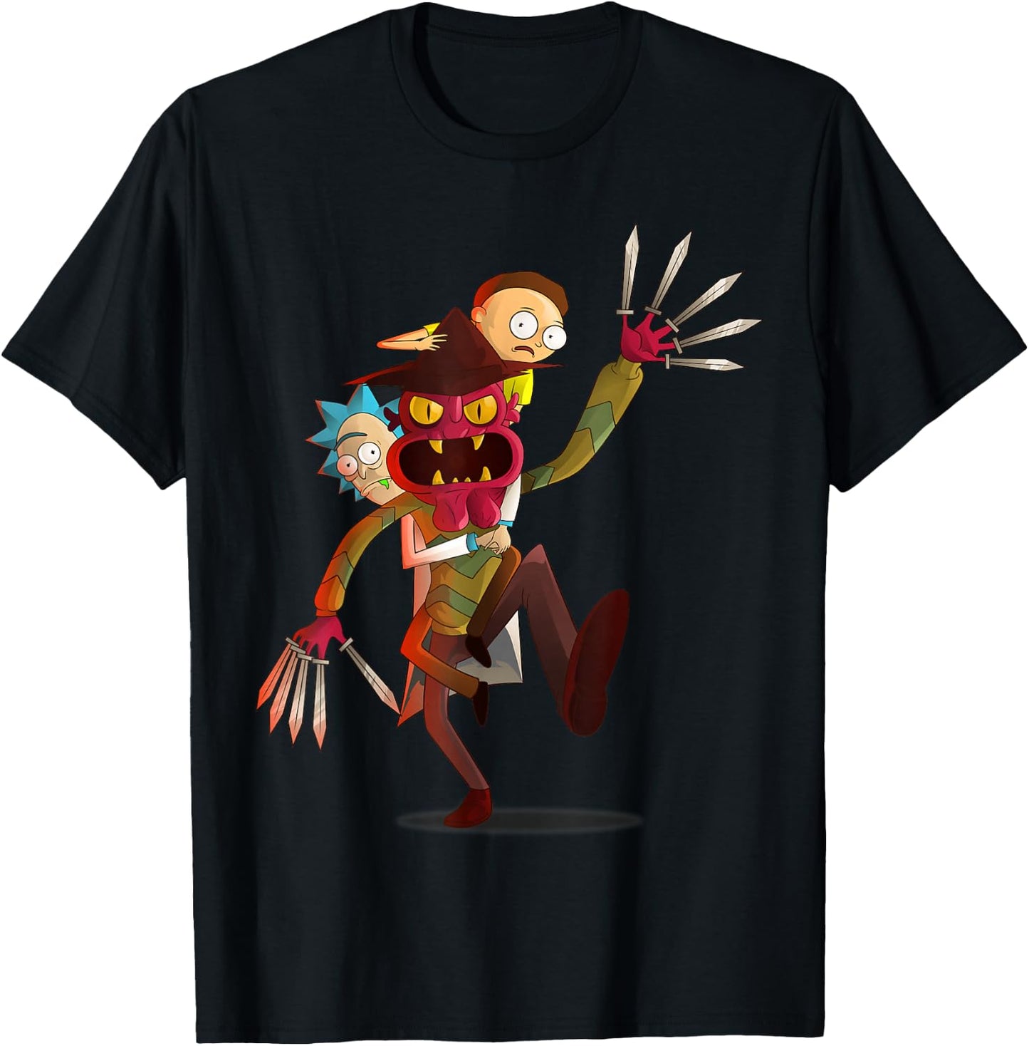 Mademark x Rick and Morty - Rick and Morty Shirt a Nightmare on Scary Street T-Shirt - T-Shirt | Black