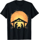Peaceful Nativity Silhouette Christmas Scene T-Shirt - T-Shirt | Black