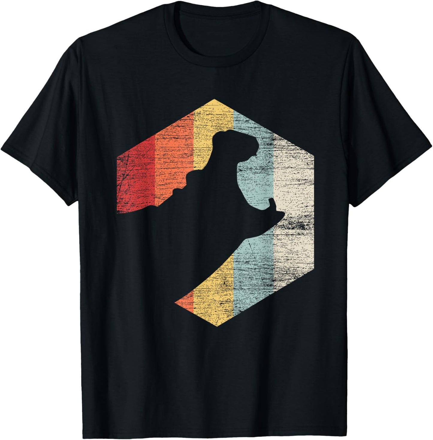 Retro Hippo - Black, Small, Classic Fit, Short Sleeve, Cotton 60% Polyester 40%, Adult, All Seasons, Animal Lovers, Hippo Enthusiasts, Birthday Gift T-Shirt - T-Shirt | Black