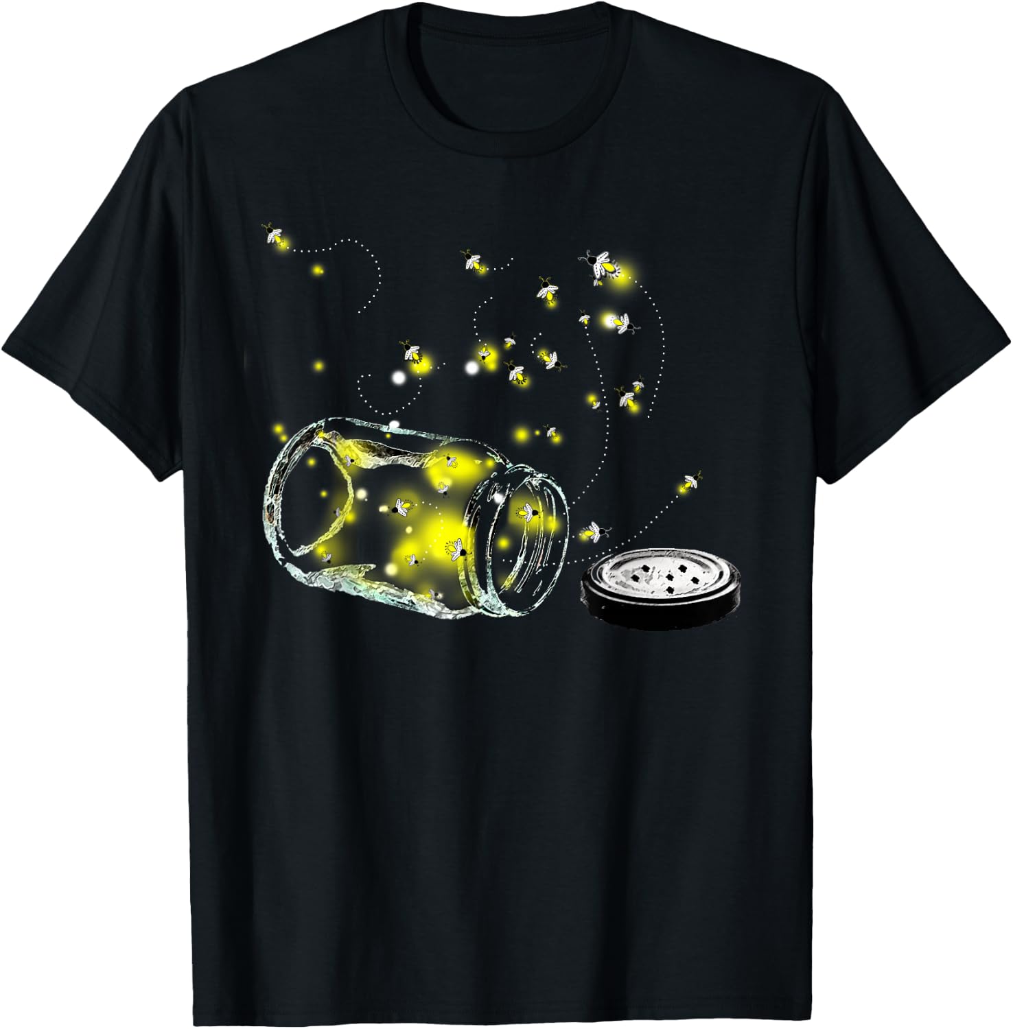 Fireflies Escaping The Mason Jar Trendy T-Shirt - T-Shirt | Black