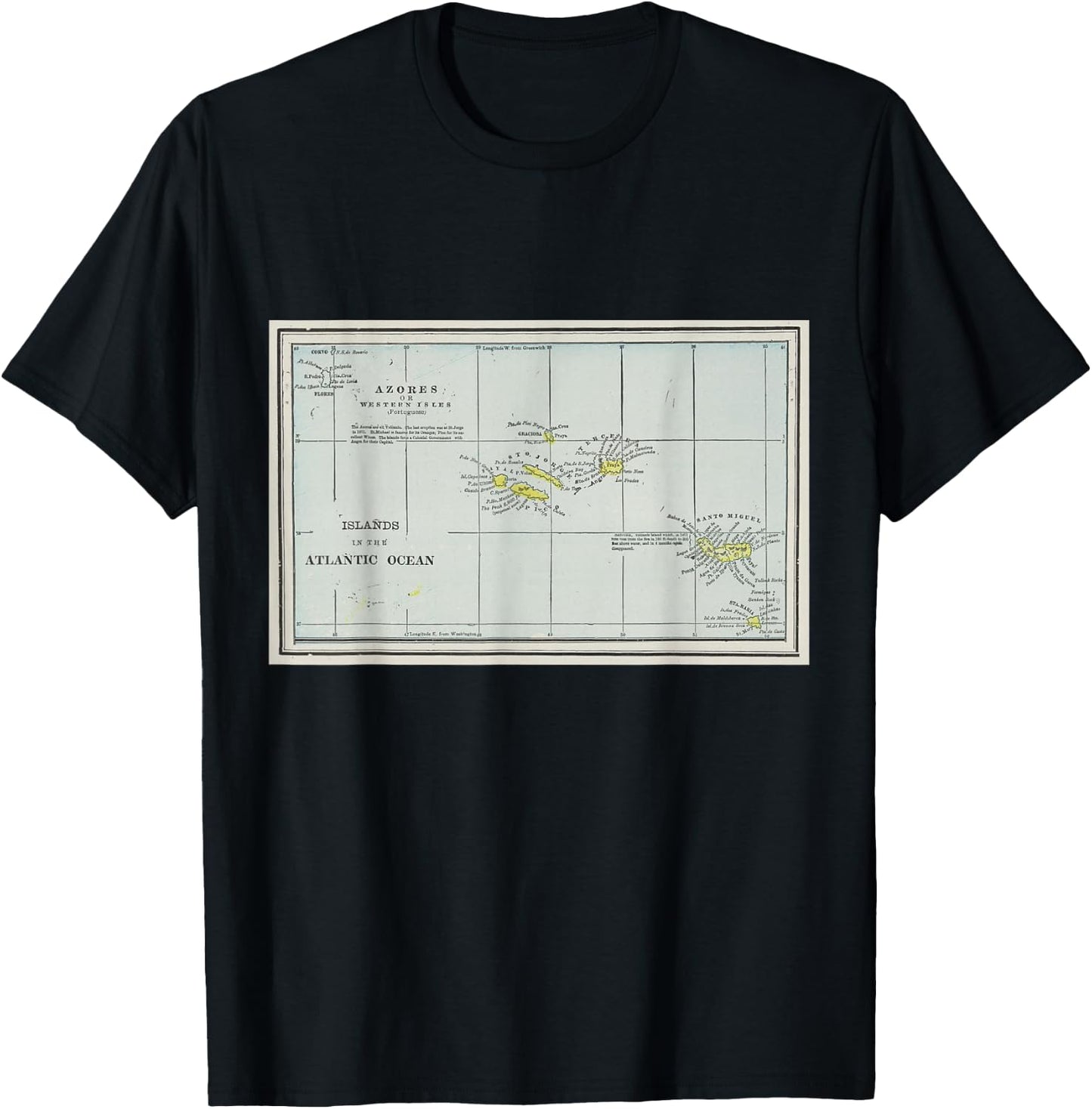 Azores Islands Map T Shirt T-Shirt - T-Shirt | Black
