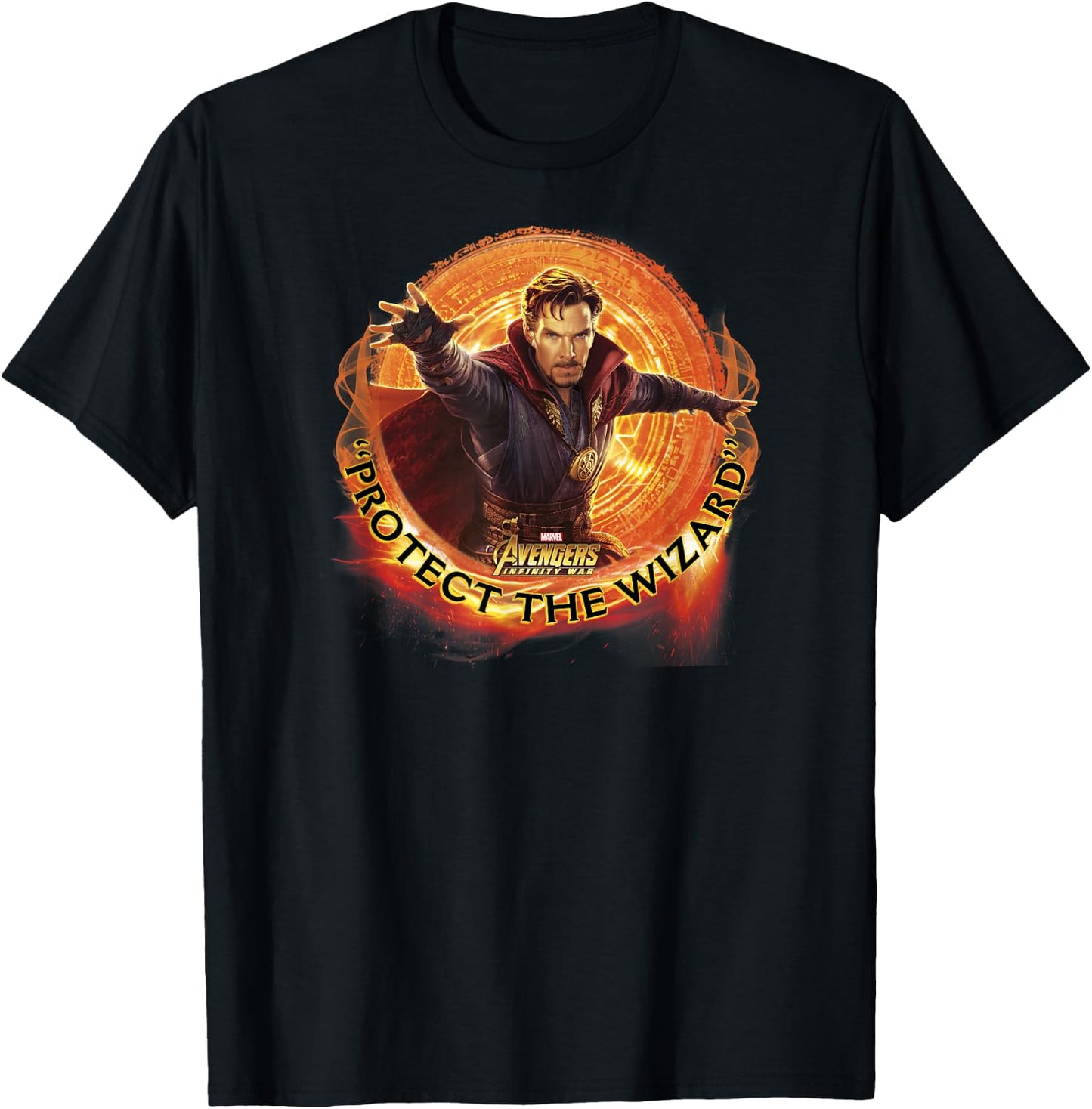 Marvel Infinity War Protect The Wizard Dr. Strange T-Shirt - T-Shirt | Black