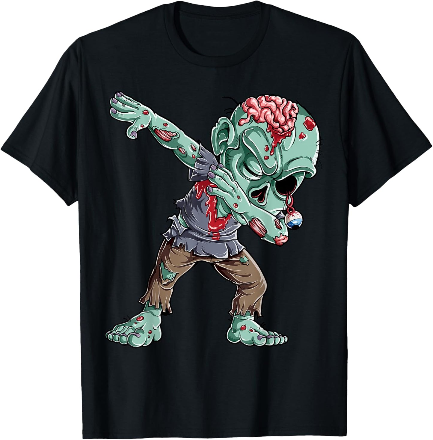 Halloween Dabbing Zombie Brain Funny Boys Men Dab Dance T-Shirt - T-Shirt | Black