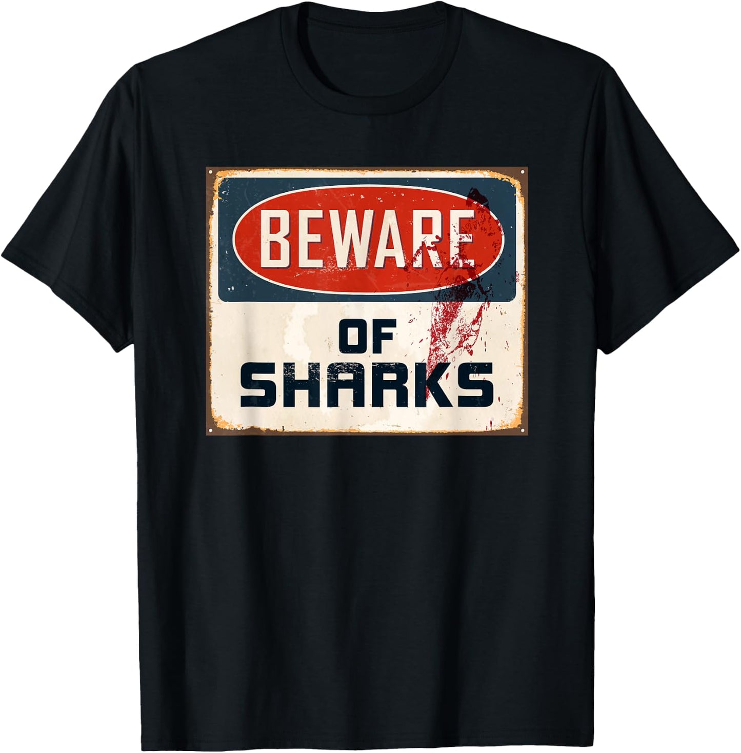 Beware of Sharks Funny Shark Lover Diving Enthusiast T-Shirt - T-Shirt | Black
