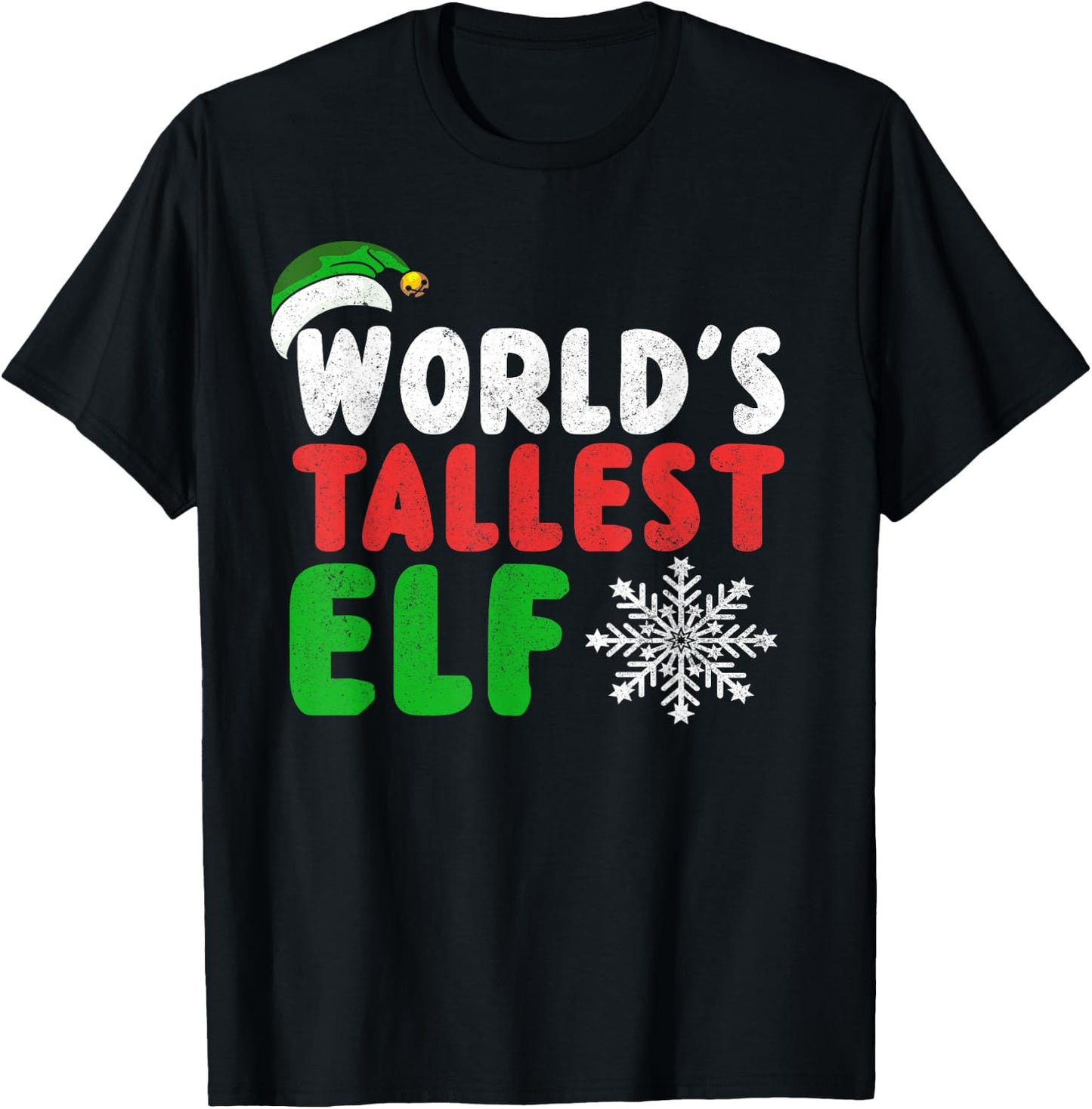 Christmas Funny - World's Tallest Elf T-Shirt - T-Shirt | Black
