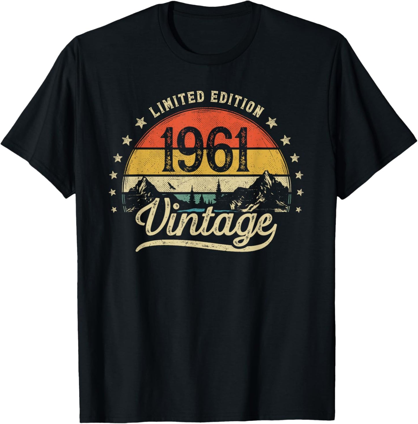Vintage 1961 Limited Edition 65th Birthday 65 Years Old Men T-Shirt - T-Shirt | Black