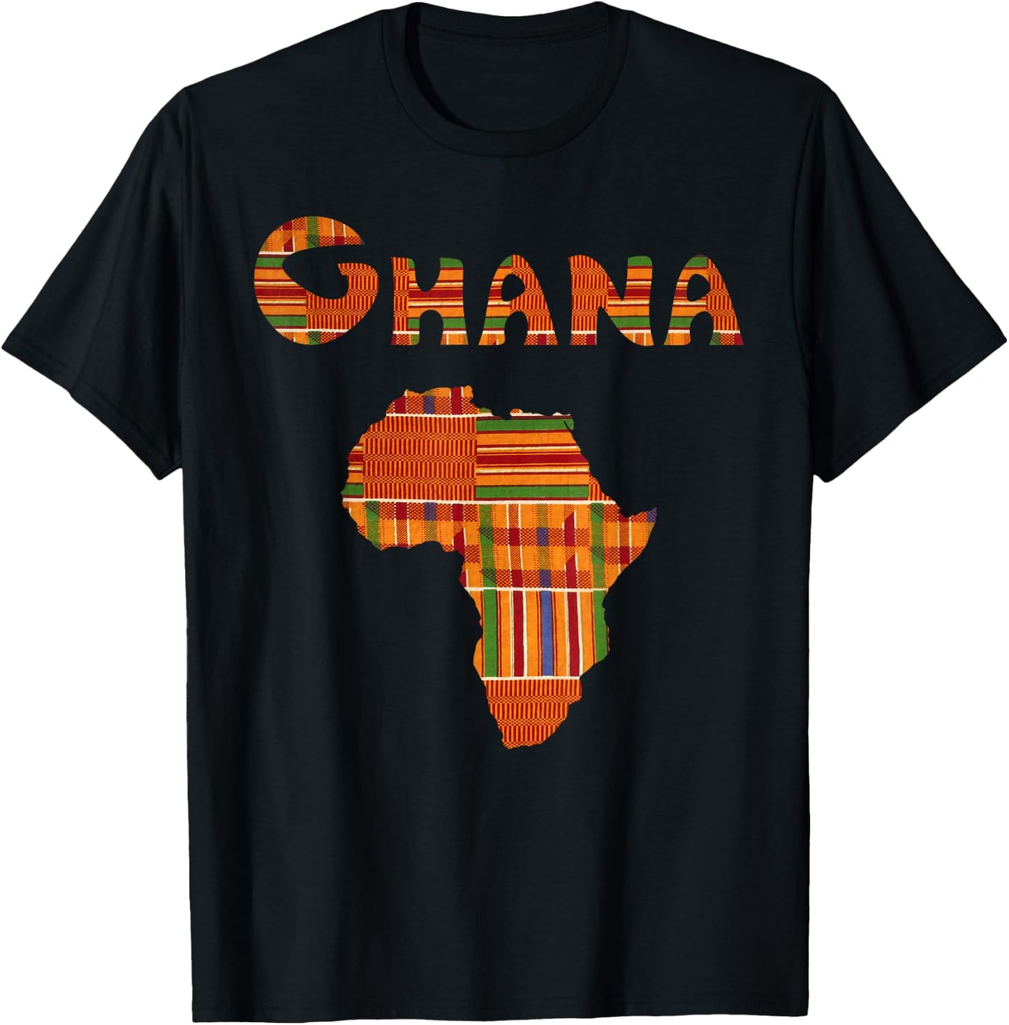 Ghana Shirt, Ghana , Ghana T Shirt, Africa Map, Kente T-Shirt - T-Shirt | Black