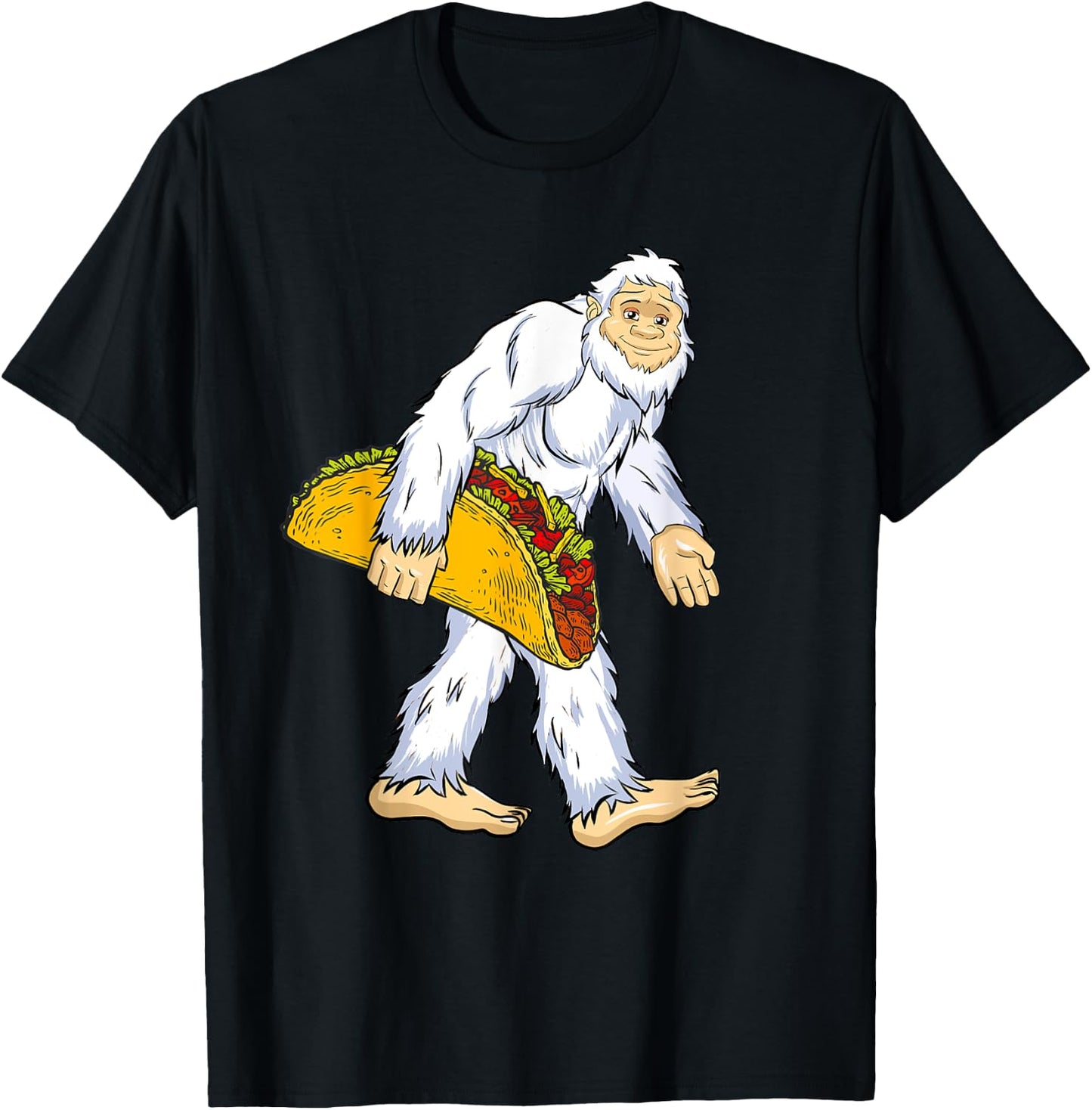 Yeti I Believe Lover Funny Monster Ape Man Tacos Snowman T-Shirt - T-Shirt | Black