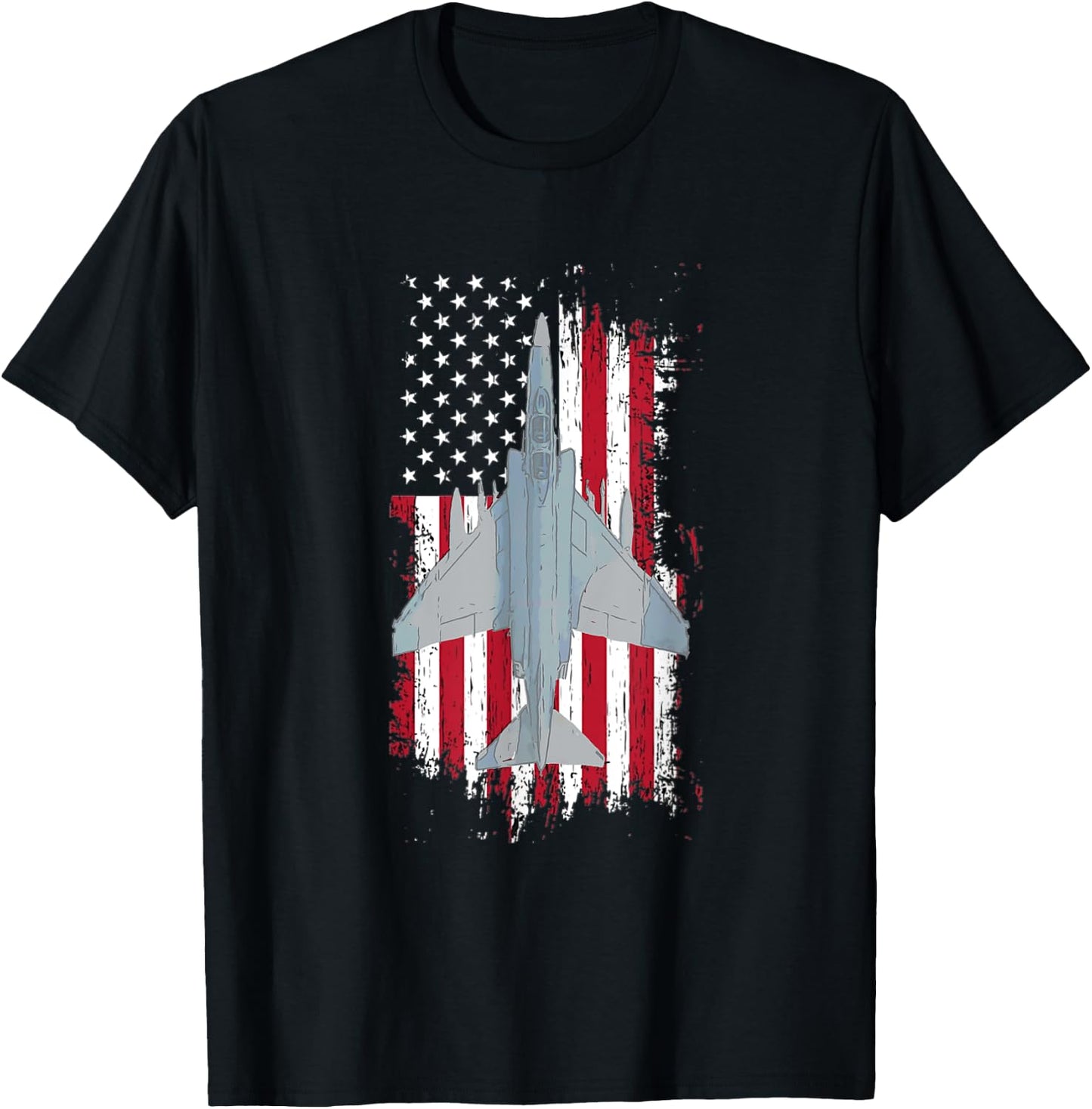 F-4 Phantom American Flag Military Aviation Shirt Women Men T-Shirt - T-Shirt | Black