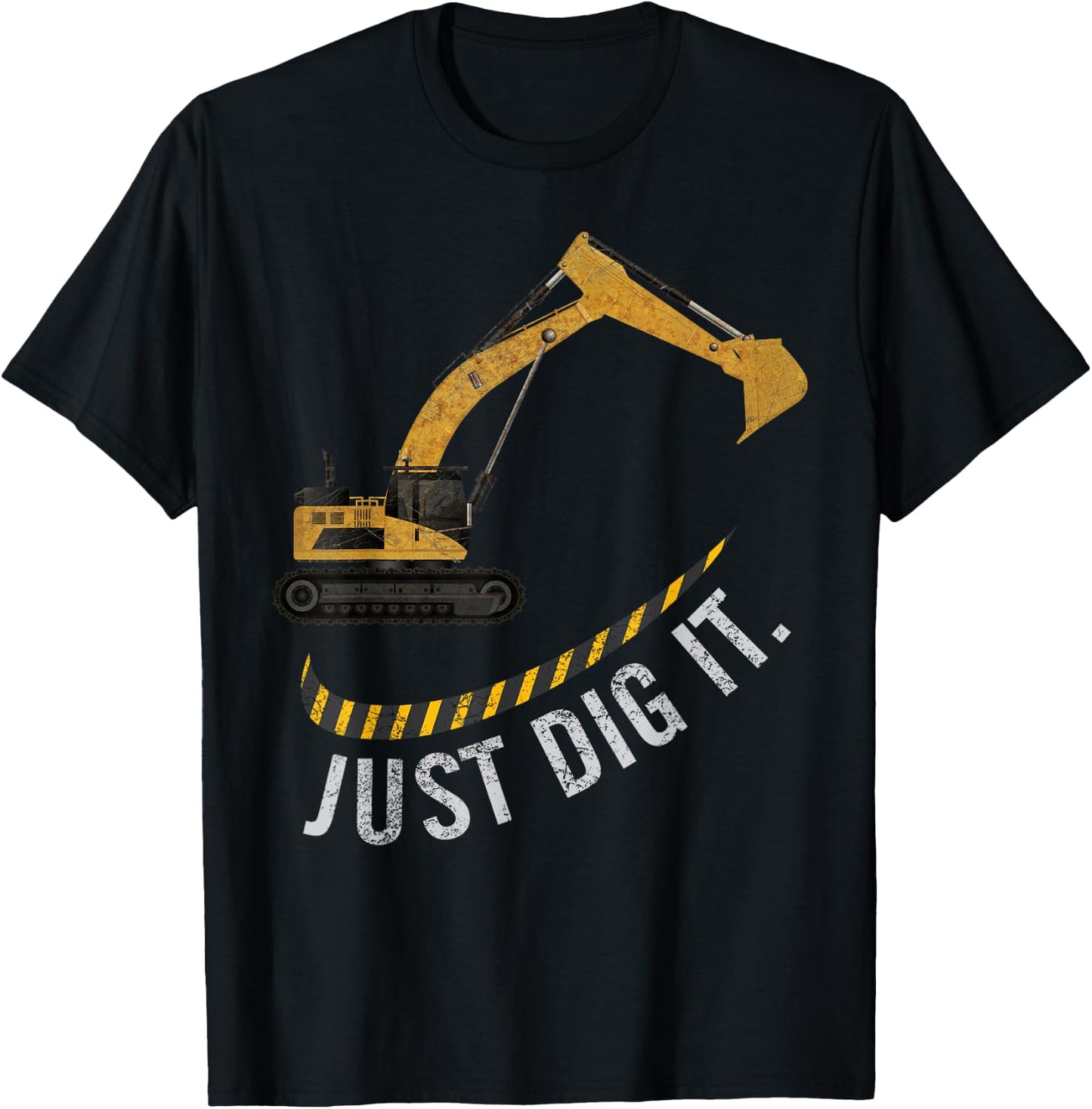 Excavator Just Dig It Retro Vintage Construction Crew Gift T-Shirt - T-Shirt | Black