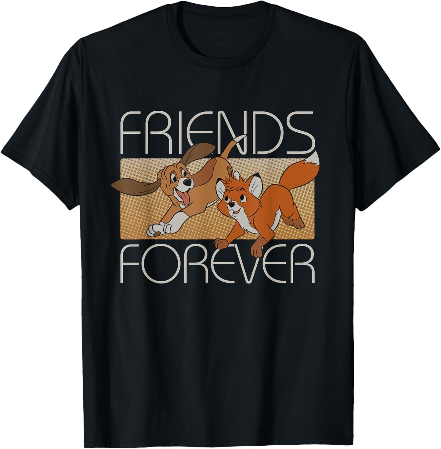 Disney The Fox and The Hound Friends Forever Small T-Shirt - T-Shirt | Black