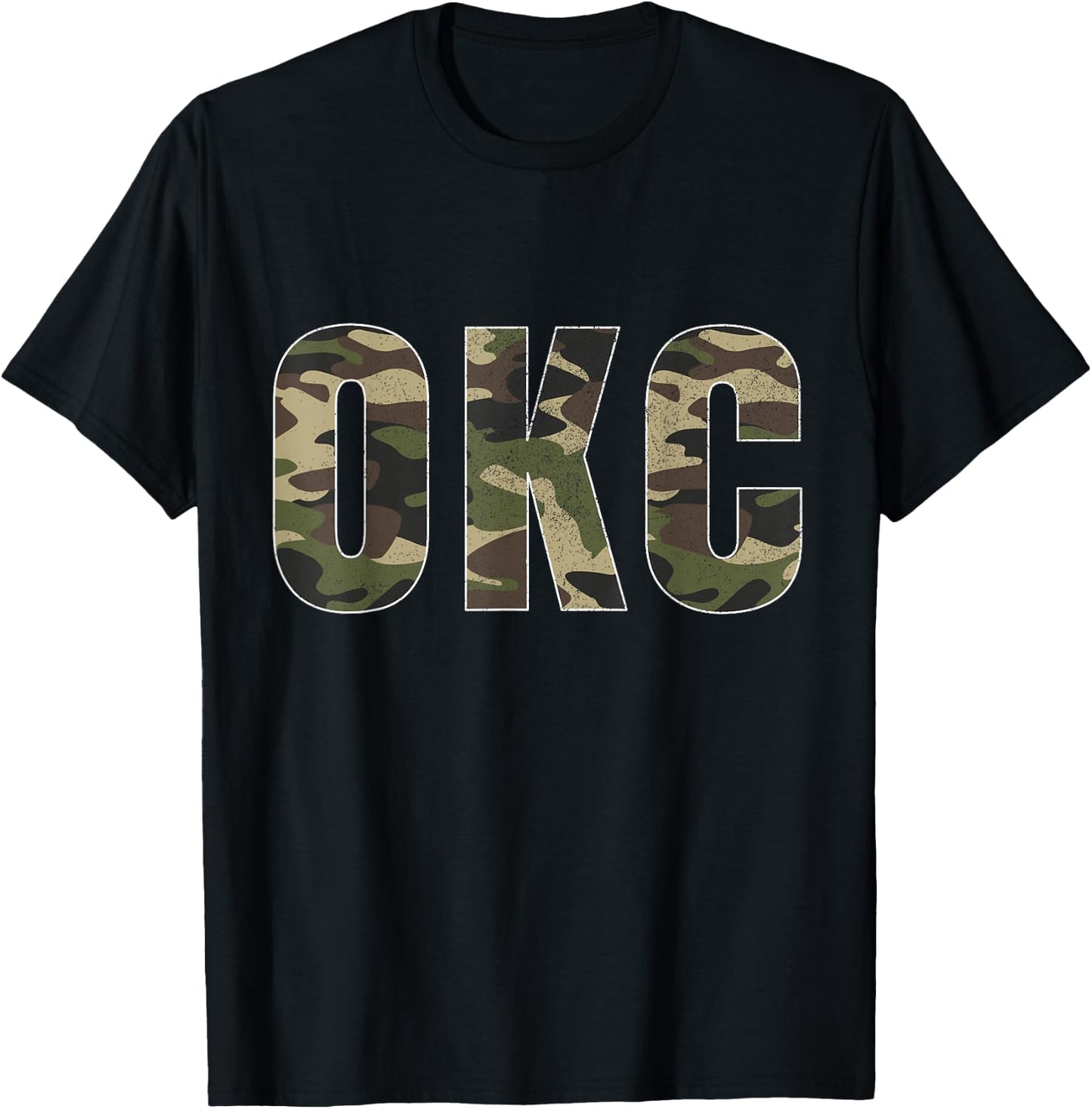 OKC Camo Vintage Print T-Shirt - T-Shirt | Black