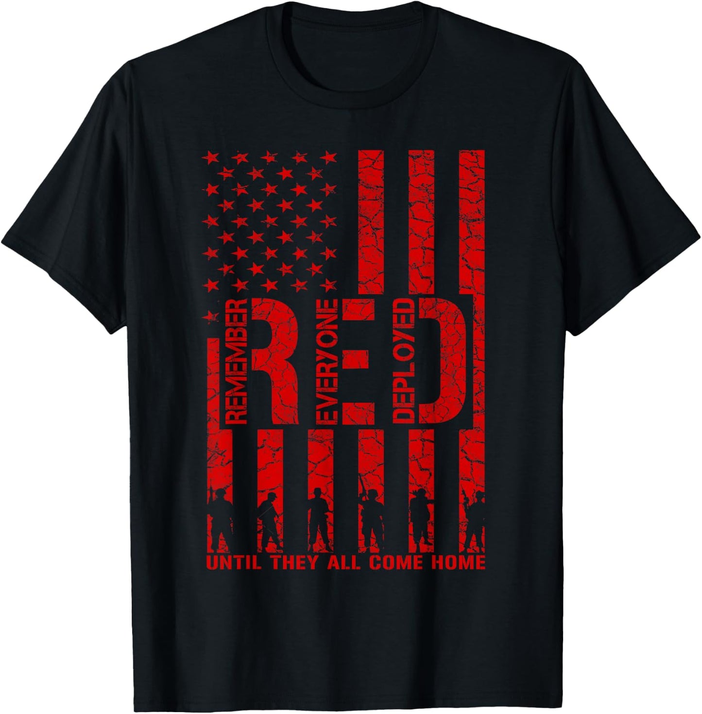 Red Friday Military Shirt - Veteran Deployed T-Shirt - T-Shirt | Black