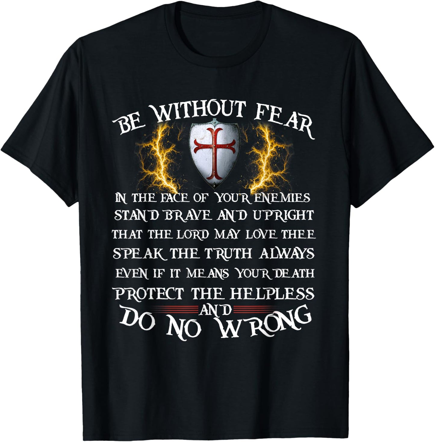 Crusader Knight | Knights Templar Code | Holy Cross T-Shirt - T-Shirt | Black