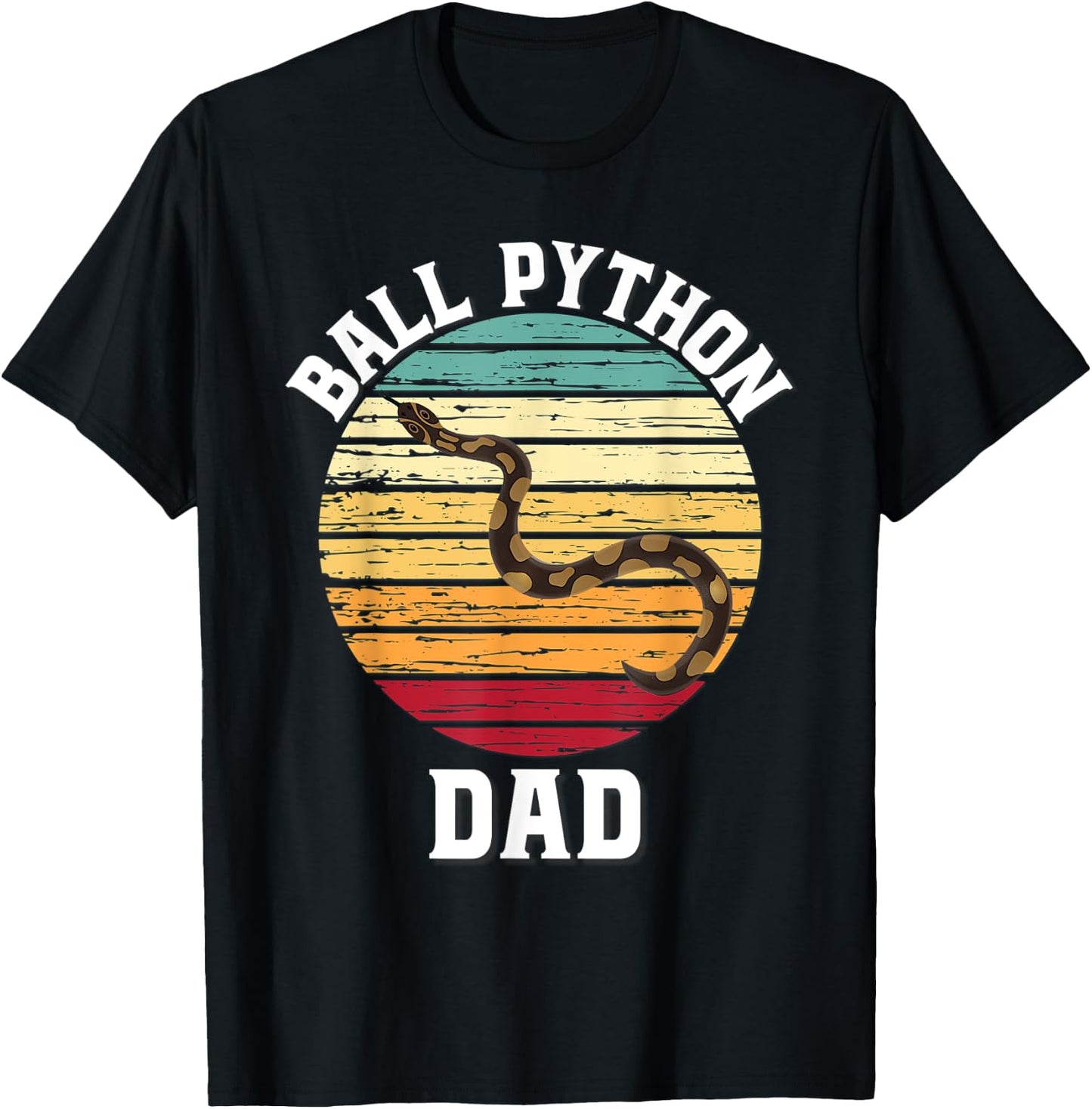 Vintage Ball Python Dad Pet Snake T-Shirt - T-Shirt | Black