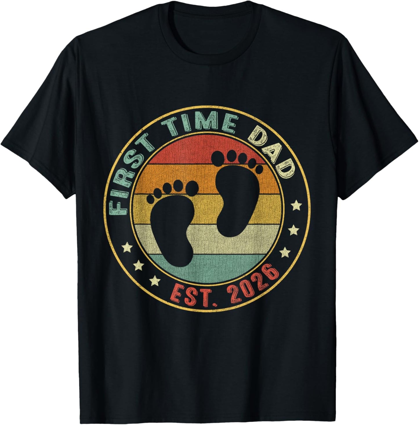 First Time Dad 2026 Pregnancy Expecting Baby Funny Father T-Shirt - T-Shirt | Black