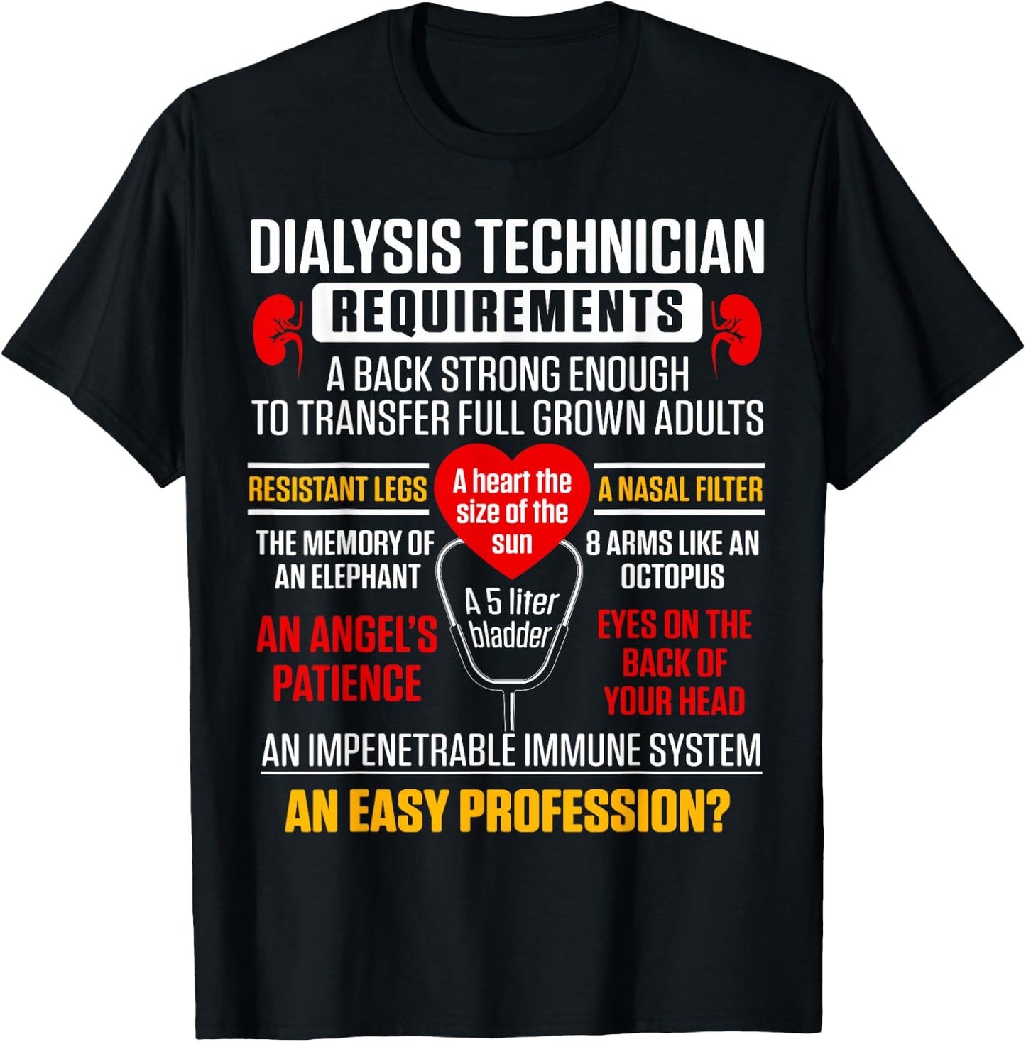 Dialysis Technician Require Nephrology Tech T-Shirt - T-Shirt | Black