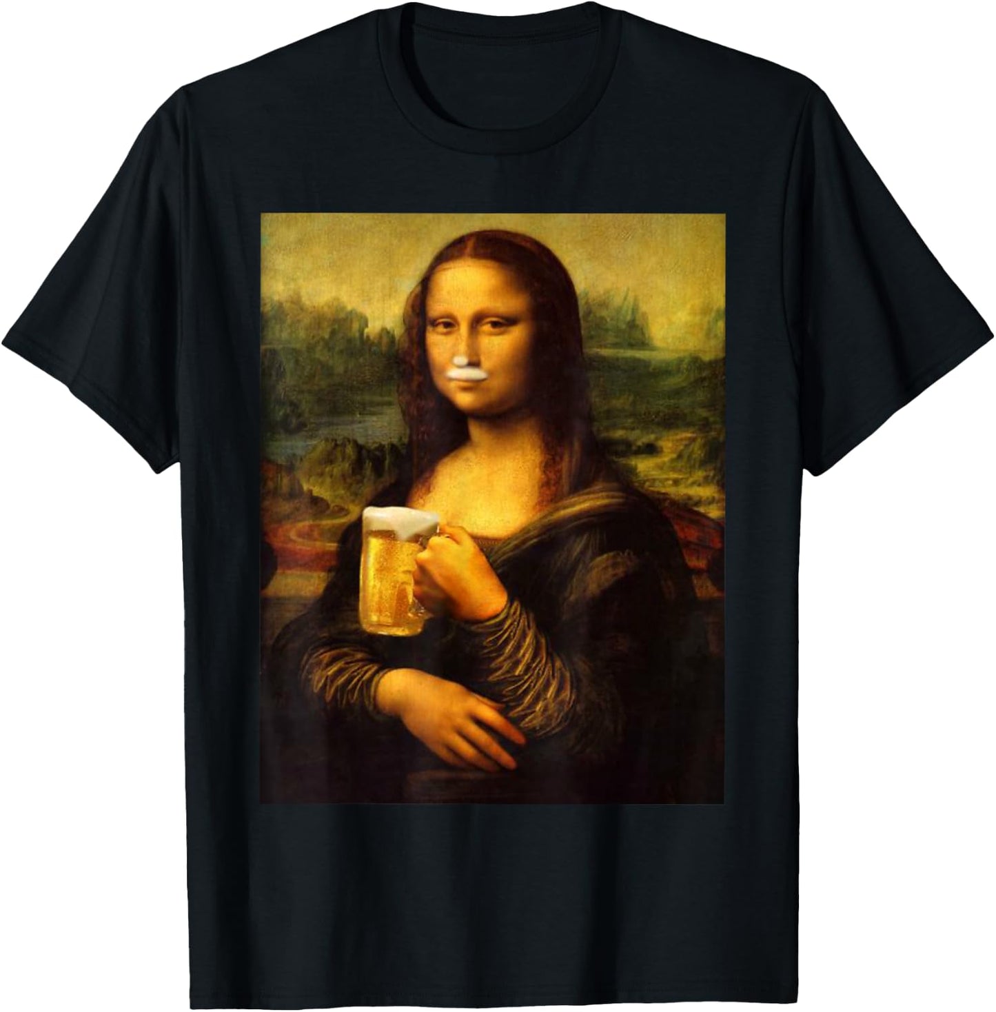 Mona Lisa Beer Hacken, Men, Shirt Women T-Shirt - T-Shirt | Black
