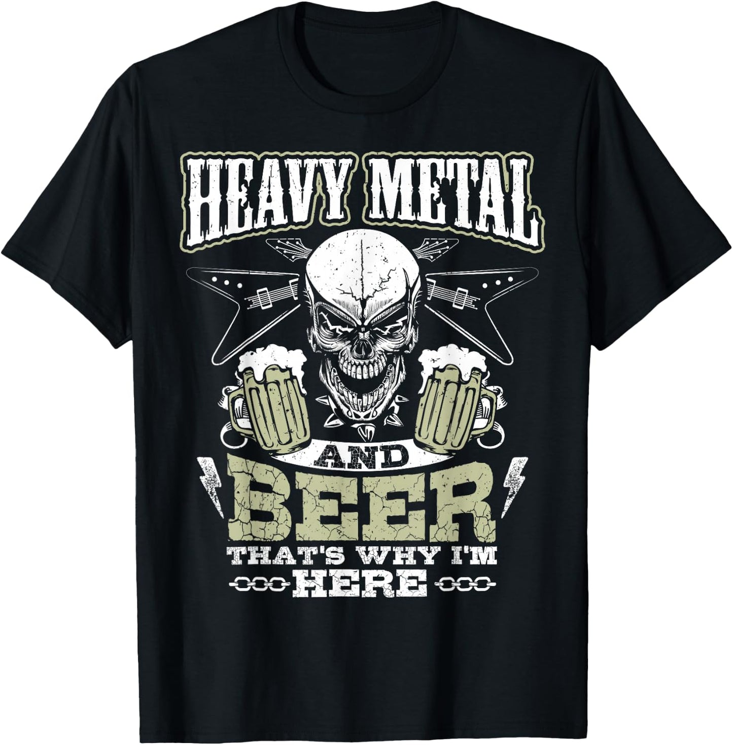 Heavy Metal And Beer Funny T-Shirt - T-Shirt | Black