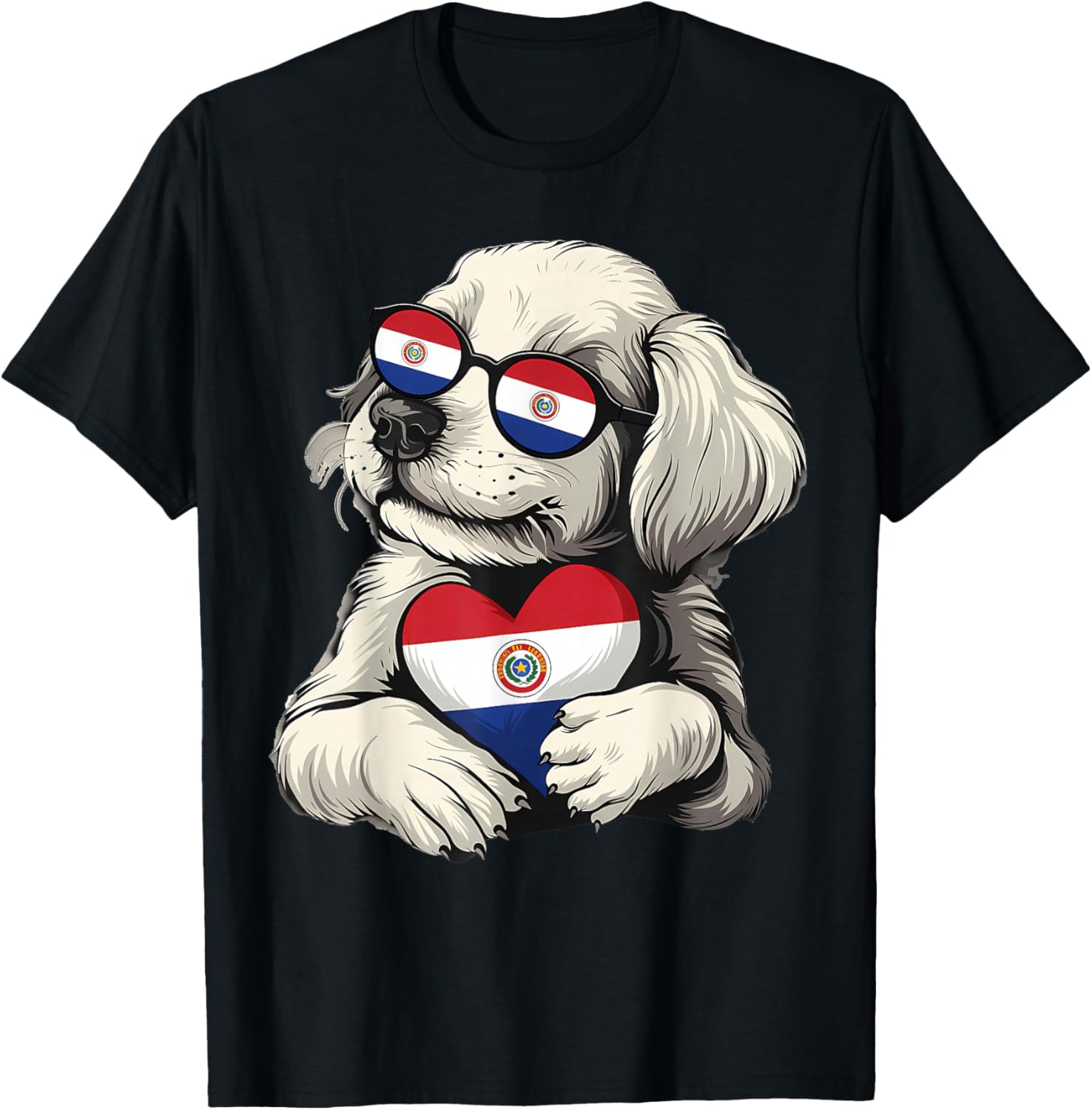 Paraguay Flag Dog Paraguayan Roots T-Shirt - T-Shirt | Black
