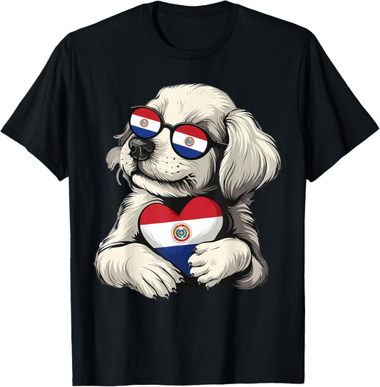Paraguay Flag Dog Paraguayan Roots T-Shirt - T-Shirt | Black