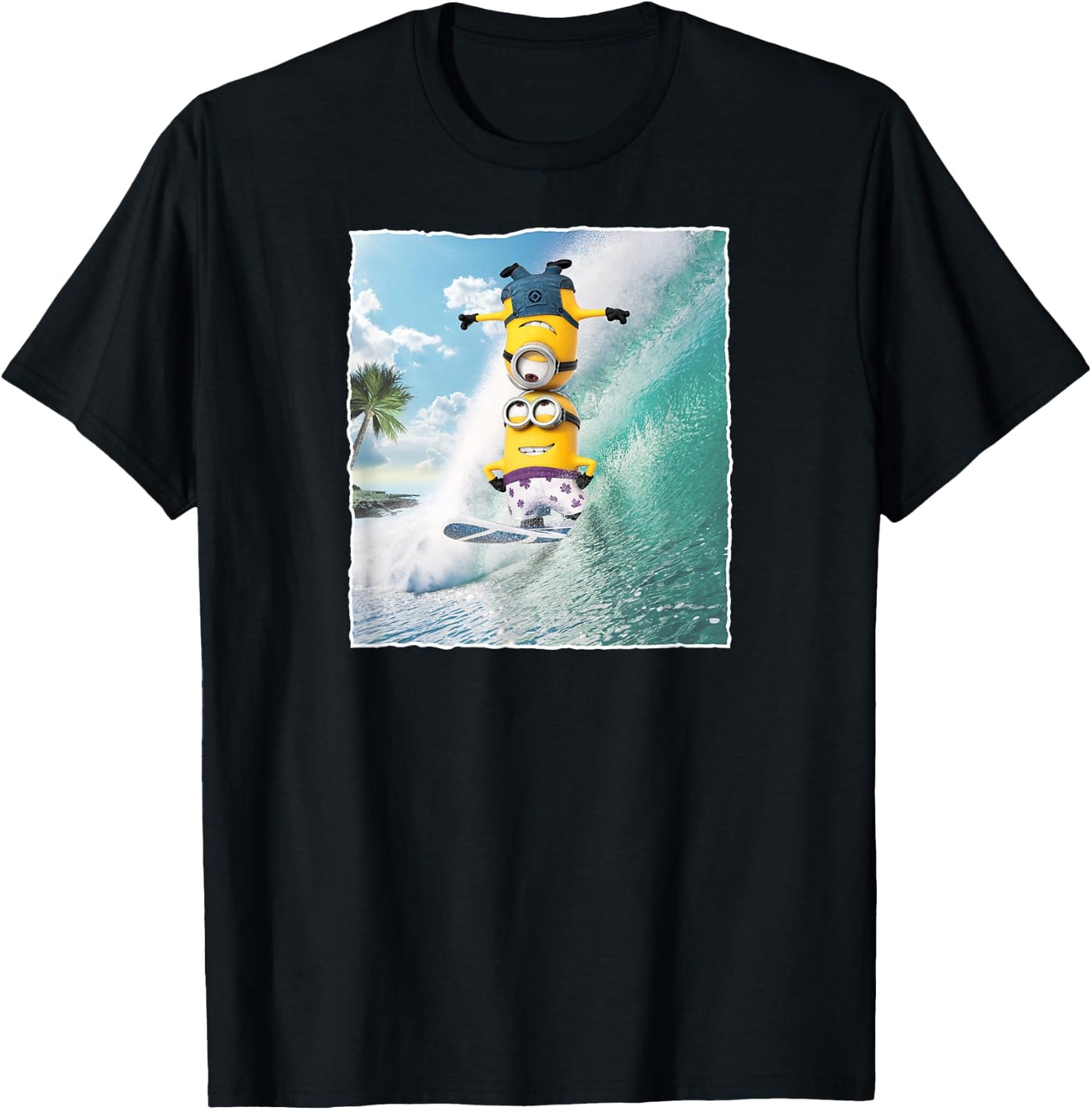 Despicable Me Minions Dave And Stuart Surf Graphic T-Shirt - T-Shirt | Black