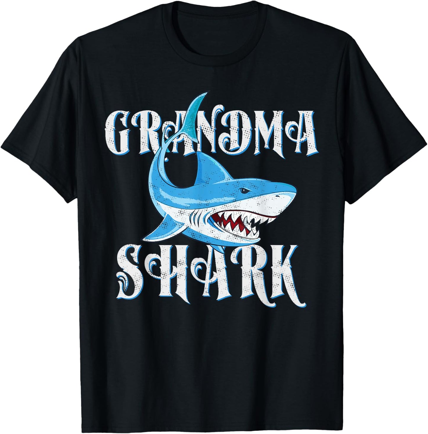 Grandma Shark Shirt, Funny Nana Matching Gift T-Shirt - T-Shirt | Black