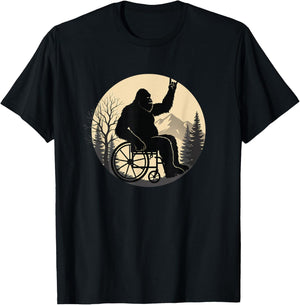 Sasquatch Wheelchair Mountain Birthday Men T-Shirt - T-Shirt | Black
