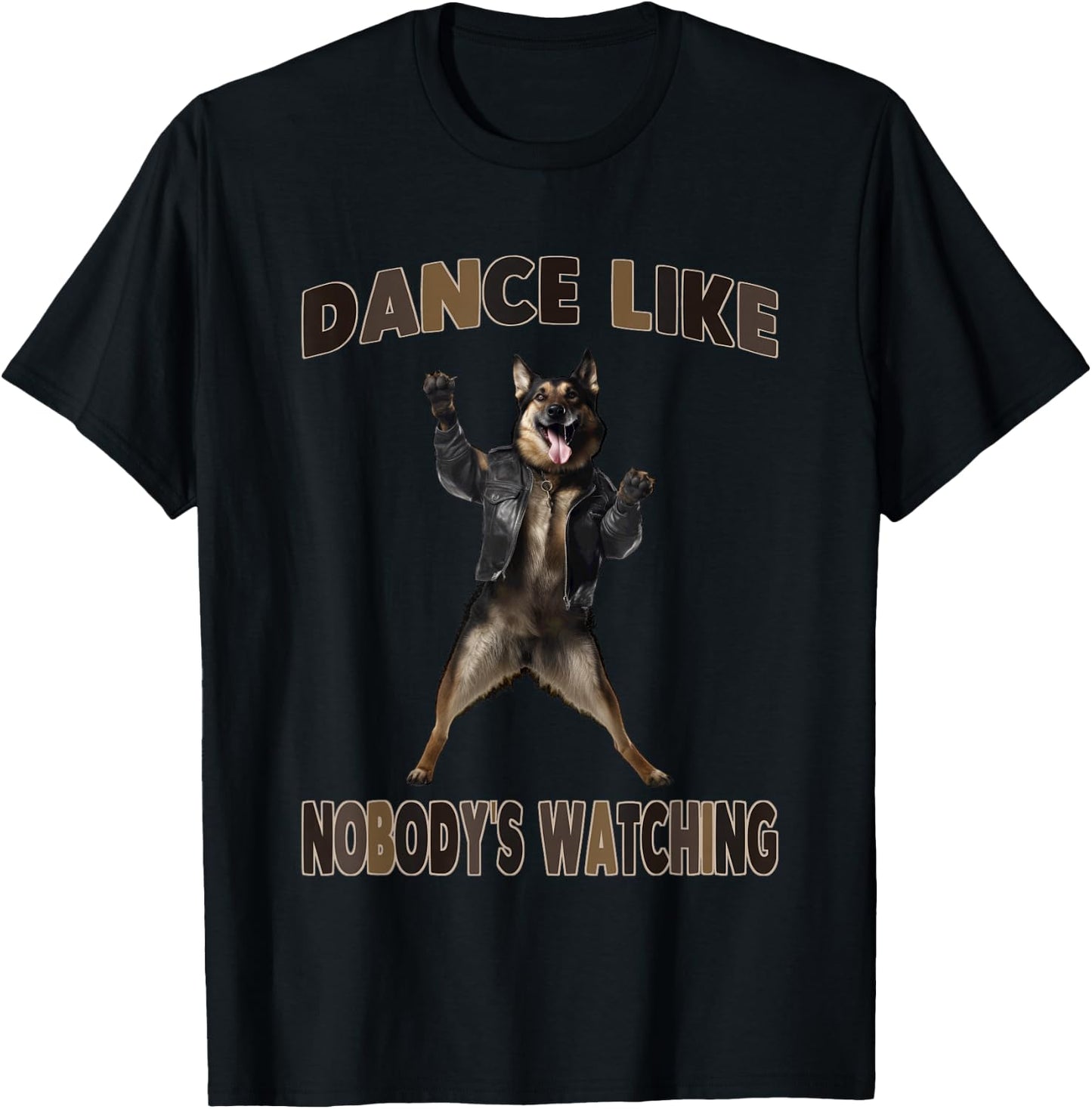 Dance Like Nobody's Watching German Shepherd T-Shirt - T-Shirt | Black