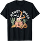 Retro Howdy Witch Western Halloween Pumpkin Cowgirl Outfits T-Shirt - T-Shirt | Black