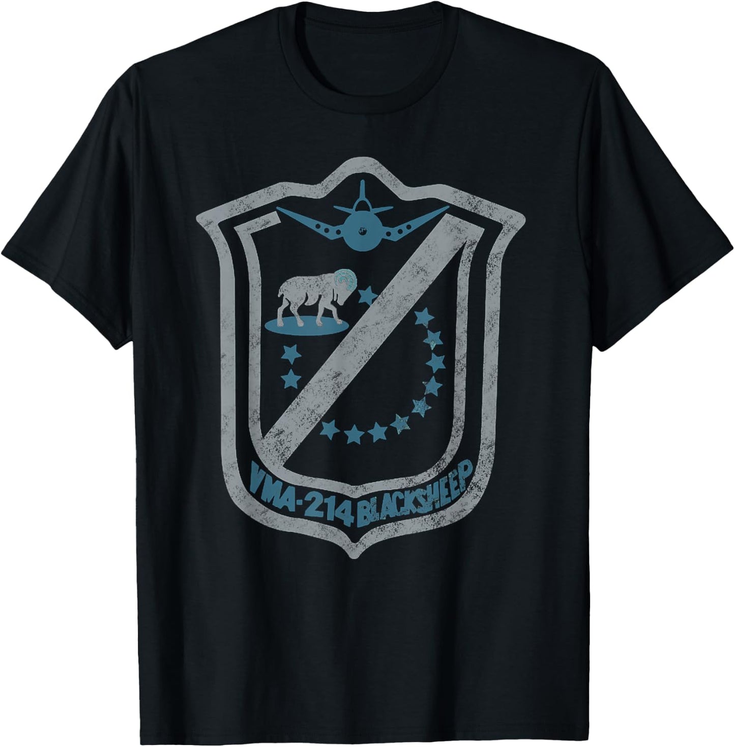 Black Sheep Squadron VMF 214 T-Shirt - T-Shirt | Black