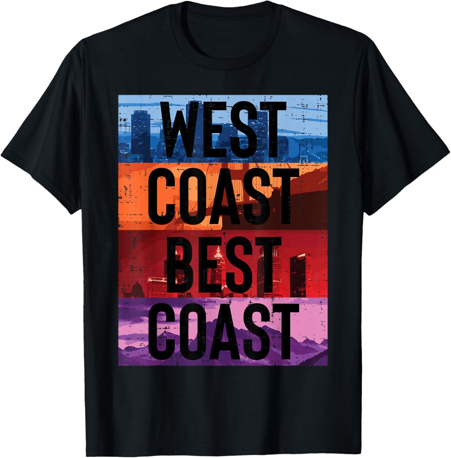 West Coast Best Coast Funny Saying Cali Pride Men Women Kids T-Shirt - T-Shirt | Black