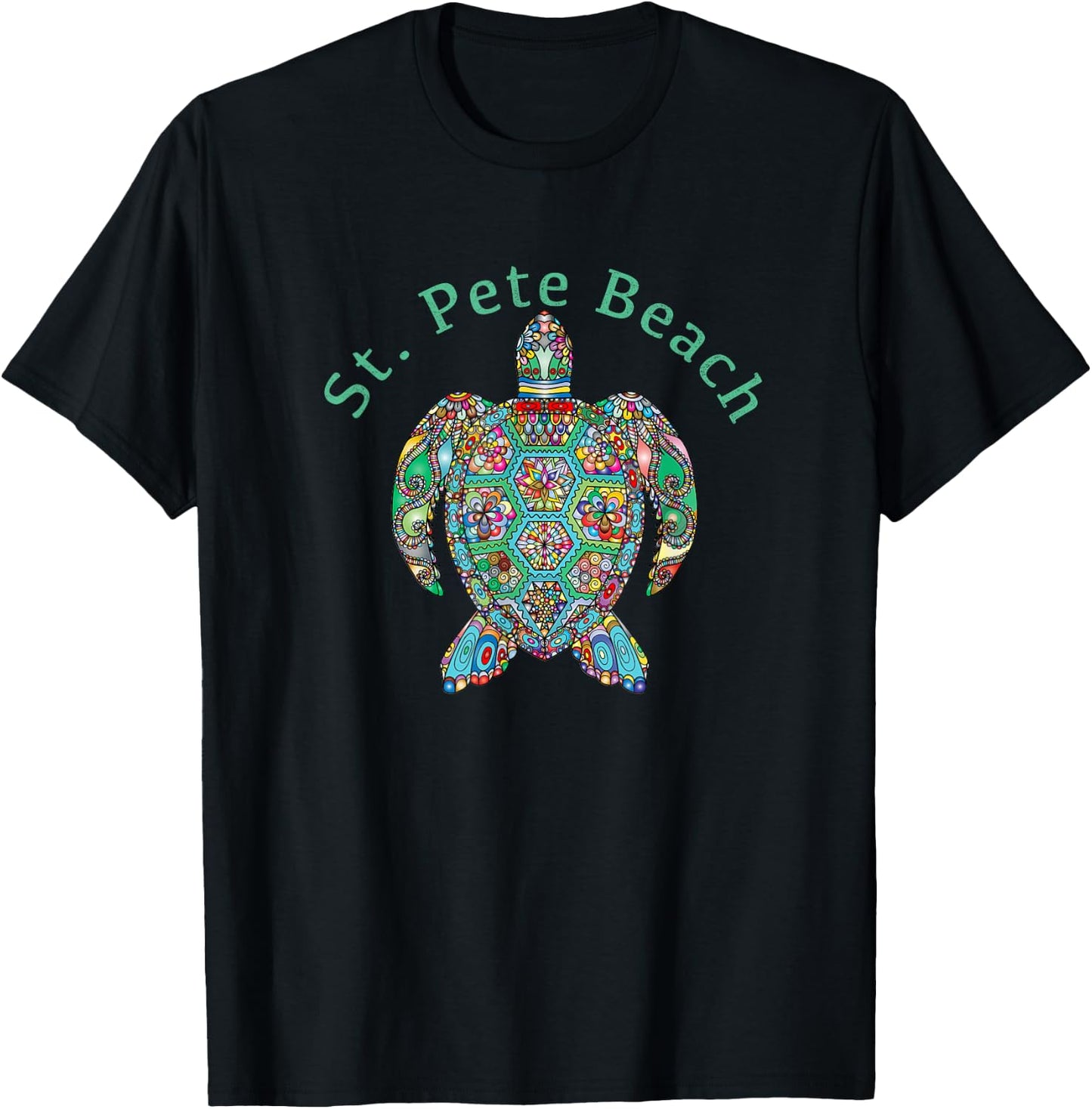 St. Pete Beach Tribal Turtle Gift T-Shirt - T-Shirt | Black