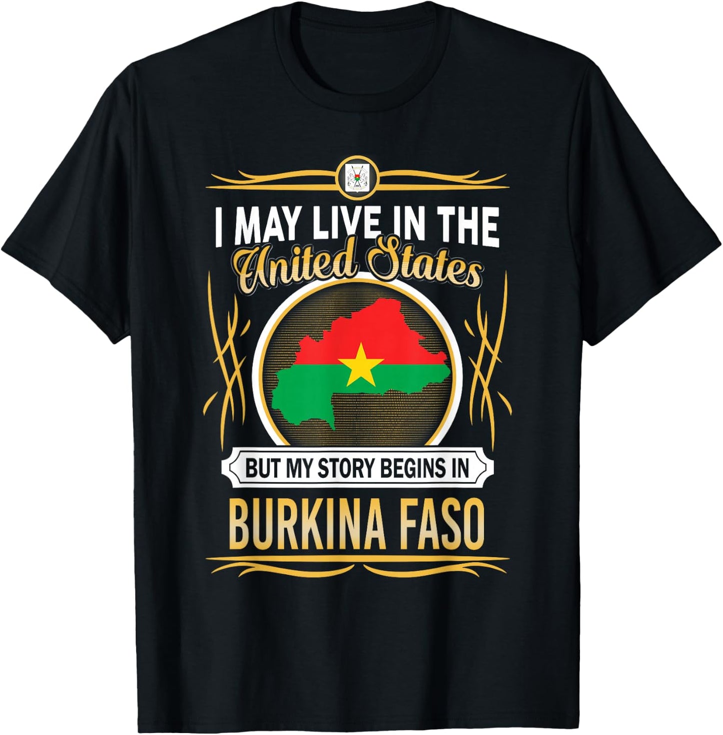 Burkina Faso live in united states T-Shirt - T-Shirt | Black