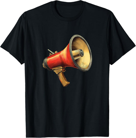 Cool Megaphone Graphic T-Shirt - T-Shirt | Black