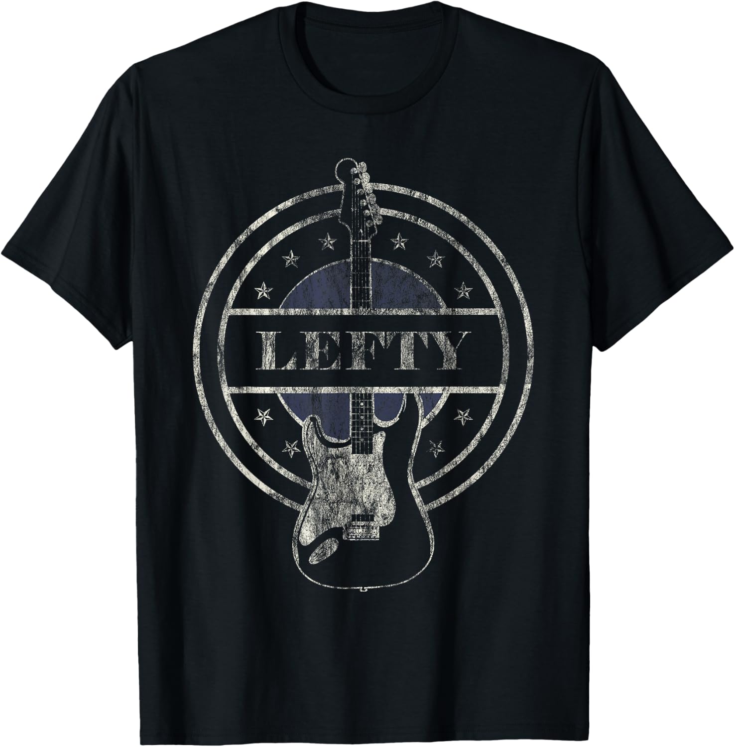 Vintage Left Handed Guitar Player Shirt Funny Gift Lefties T-Shirt - T-Shirt | Black