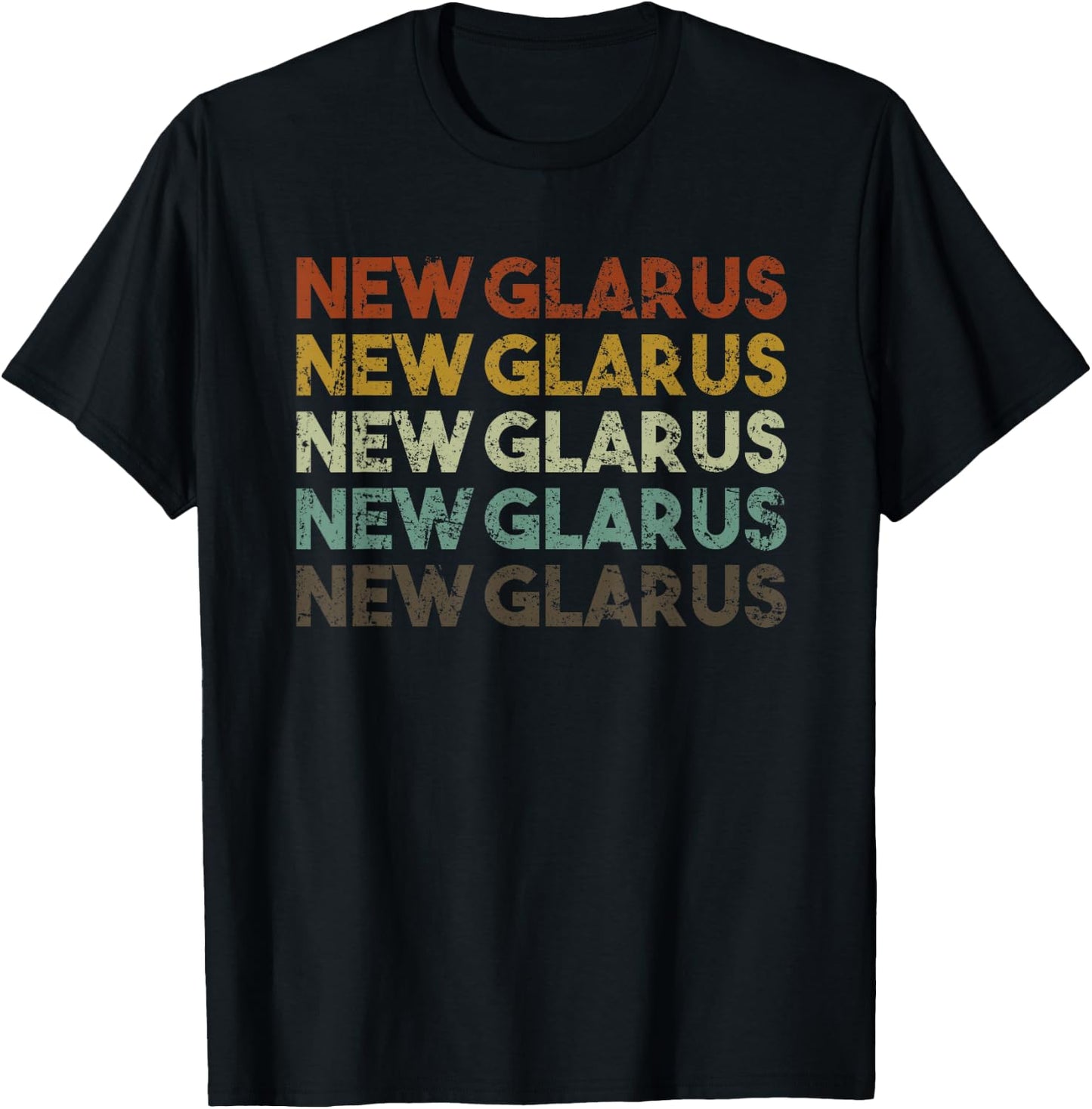 New Glarus Wisconsin Retro 80s Vintage Style T-Shirt - T-Shirt | Black
