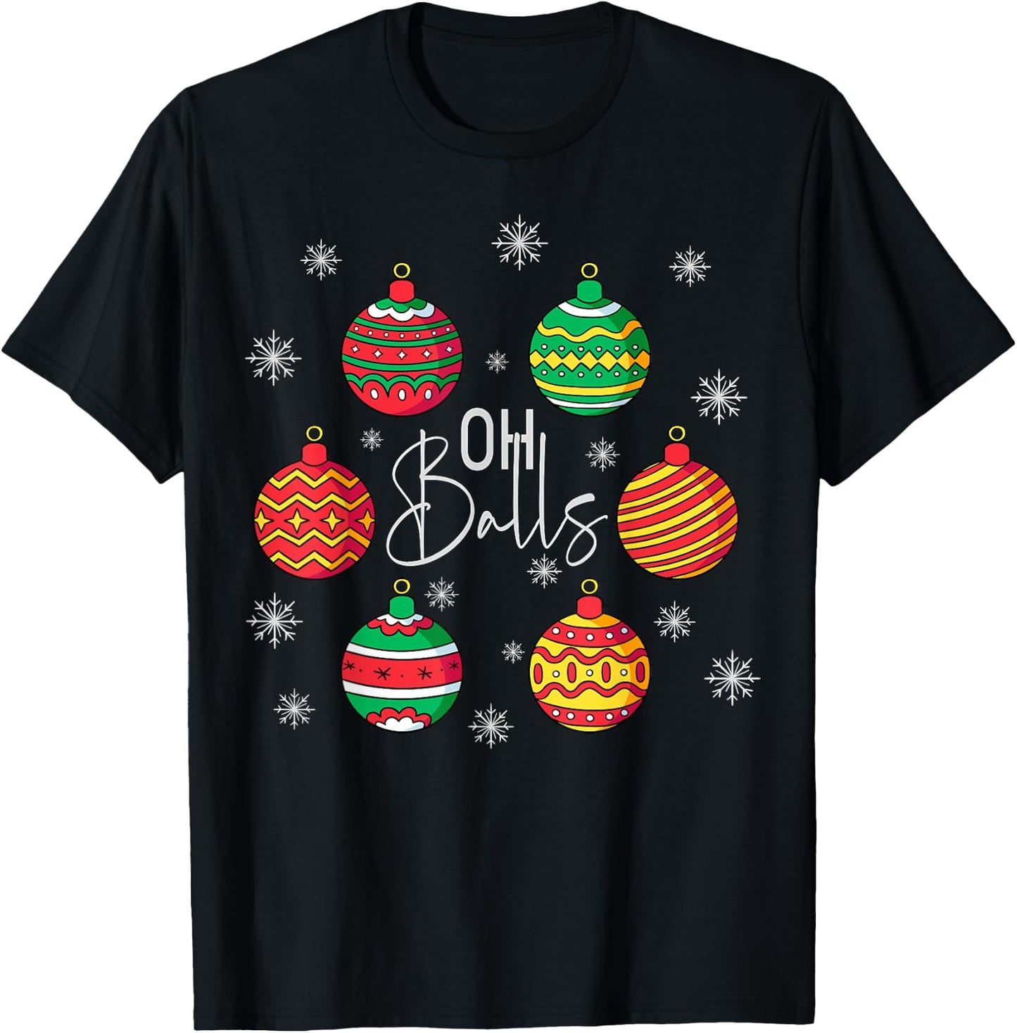 Groovy Christmas Oh Ball Christmas Holiday Women T-Shirt - T-Shirt | Black