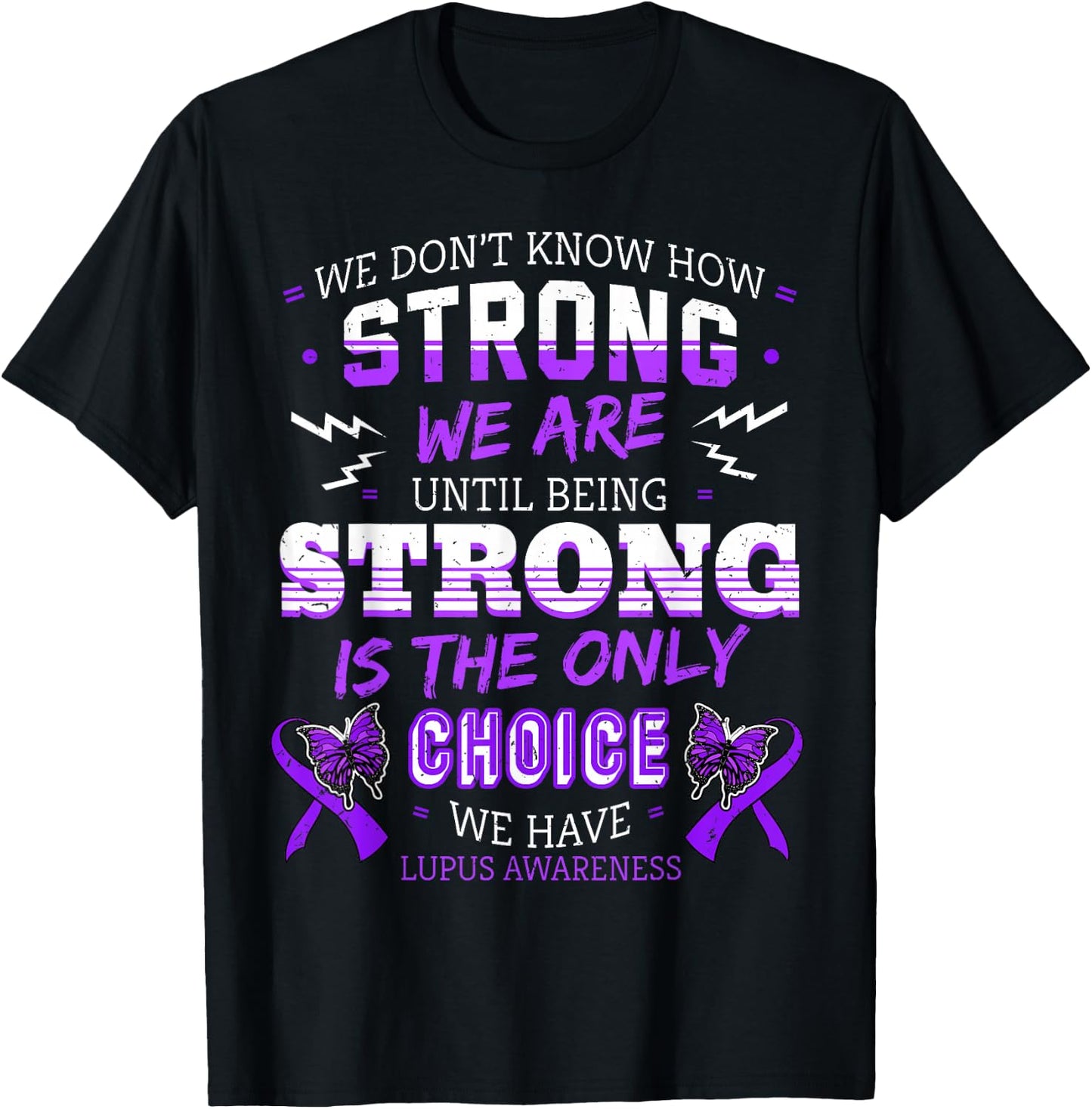 Lupus Awareness Shirt Organ Disease Ribbon Butterfly Gift T-Shirt - T-Shirt | Black