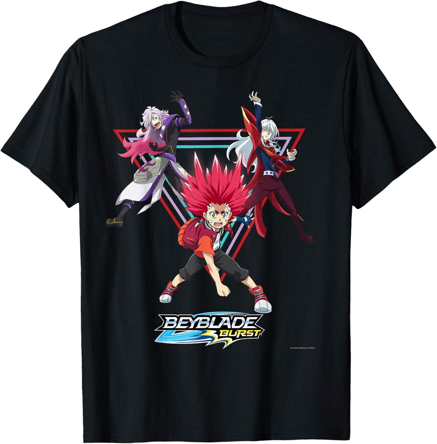 Beyblade Burst Turbo Triangle Group Small T-Shirt - T-Shirt | Black