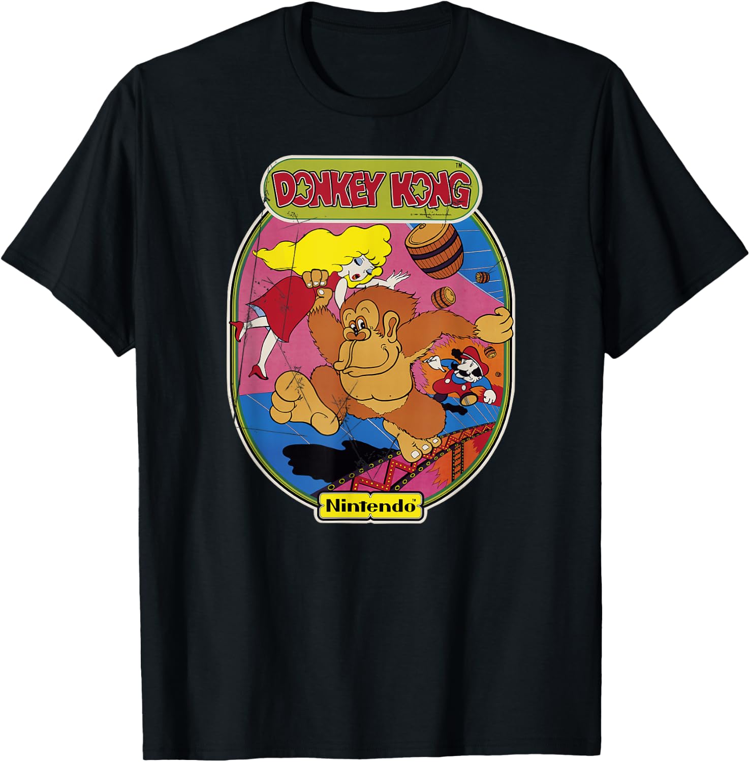 Nintendo Donkey Kong Mario Retro Art Graphic T-Shirt - T-Shirt | Black