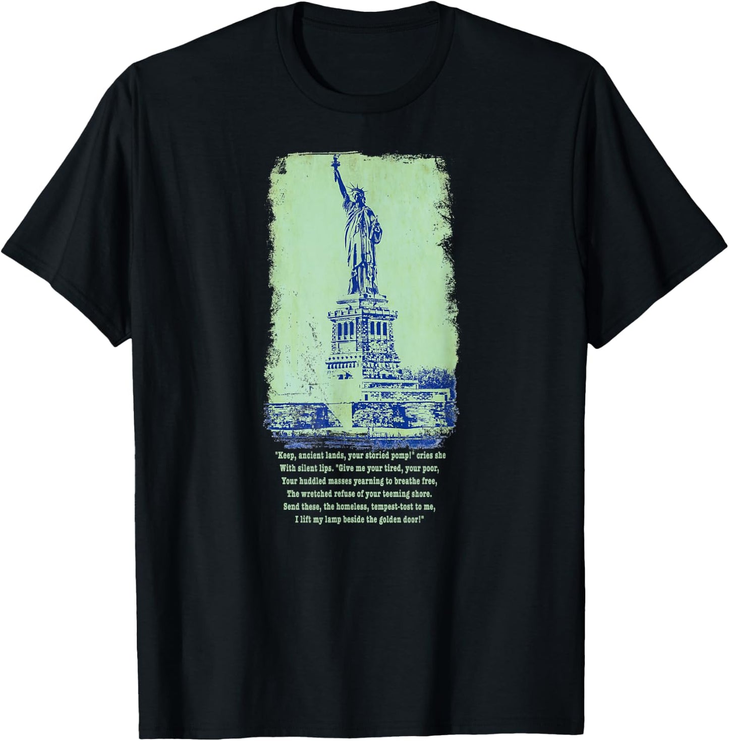 Give Me Your Tired Huddled Masses Statue Liberty NYC Women T-Shirt - T-Shirt | Black