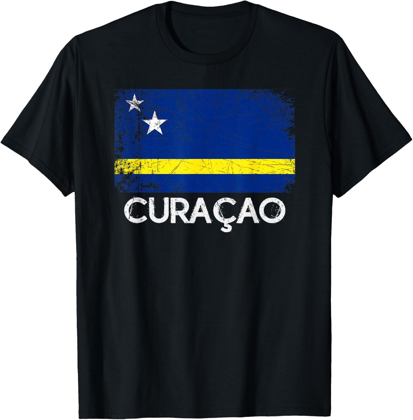 Curacaoan Flag | Vintage Made In Curacao Gift T-Shirt - T-Shirt | Black