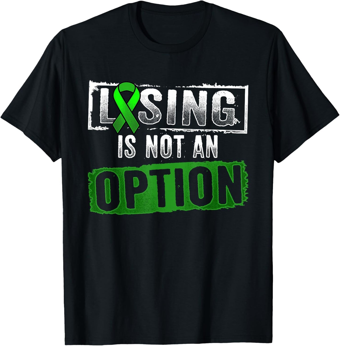 Losing Is NOT an Option Lymphoma Cancer Awareness T-Shirt - T-Shirt | Black