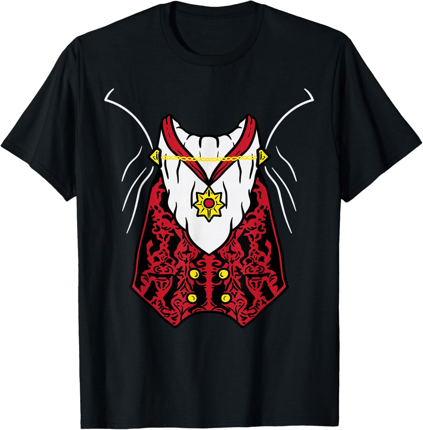 Dracula Vampire Uniform DIY Easy Lazy Halloween Costume T-Shirt - T-Shirt | Black