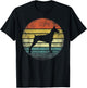 Doberman Lover Owner Gifts Retro Sunset Dog Silhouette Dad T-Shirt - T-Shirt | Black