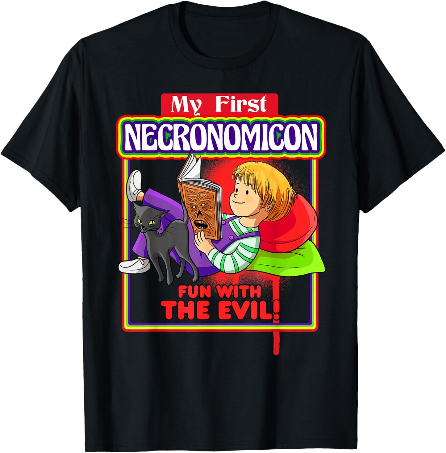 My first Necronomicon Fun with the Evil Witchcraft T-Shirt - T-Shirt | Black