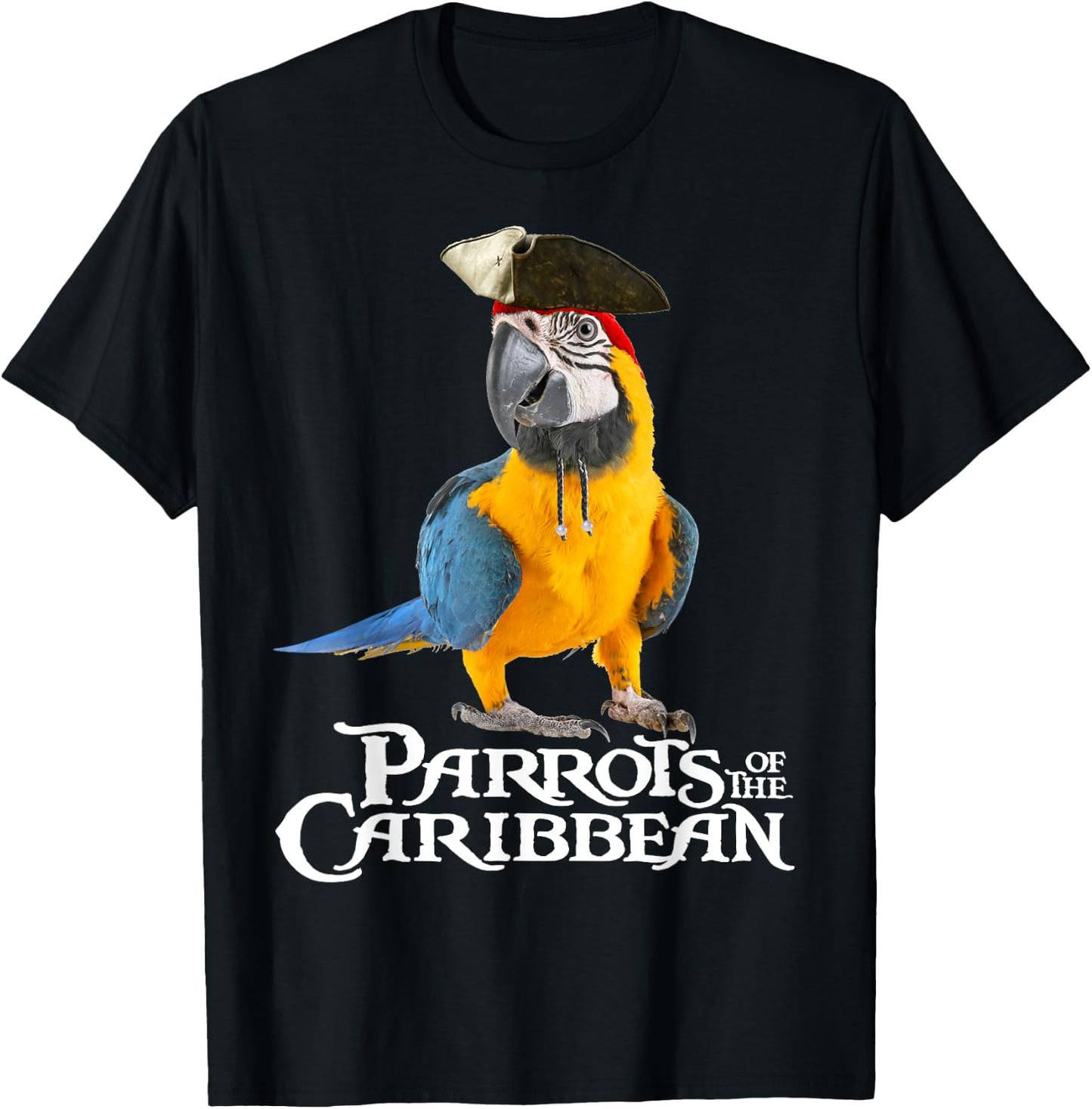 Parrots Of The Caribbean Bird Pirates Halloween Costume Gift T-Shirt - T-Shirt | Black