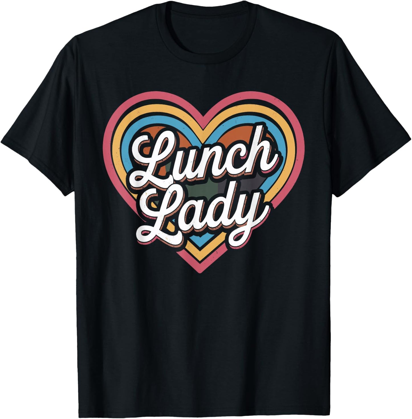 Lunch Lady Heart Cafeteria Worker T-Shirt - T-Shirt | Black